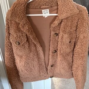 Hippie Rose Warm Brown Teddy Jacket